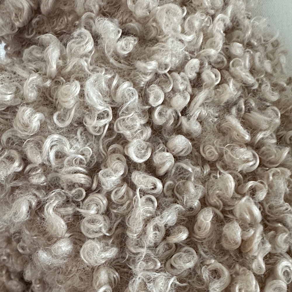 For The Republic Tan Curly Faux Fur Teddy Sherpa Bouclé Cozy Boho Jacket Size M - Picture 4 of 17